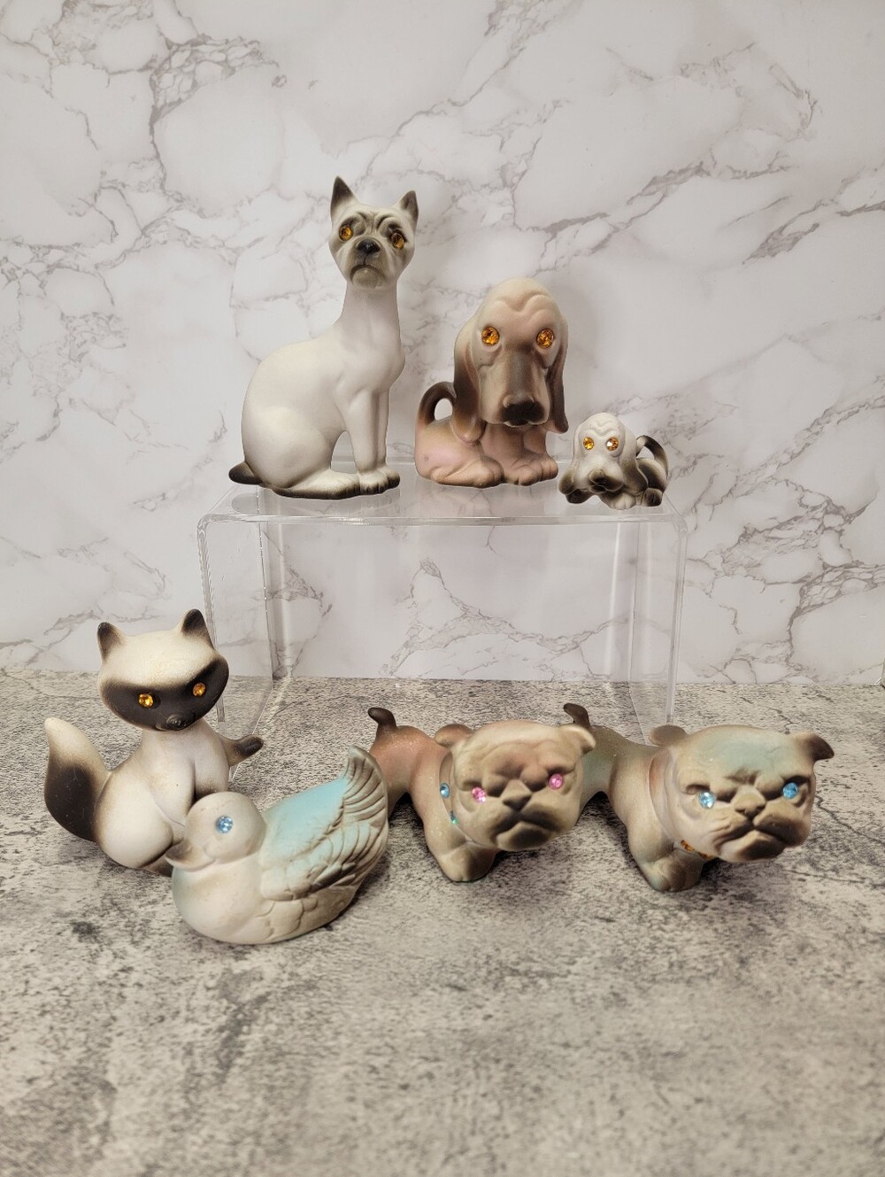 Rare Vintage Roselane Pottery sparkly eyes Bulldog - Picture 10 of 10